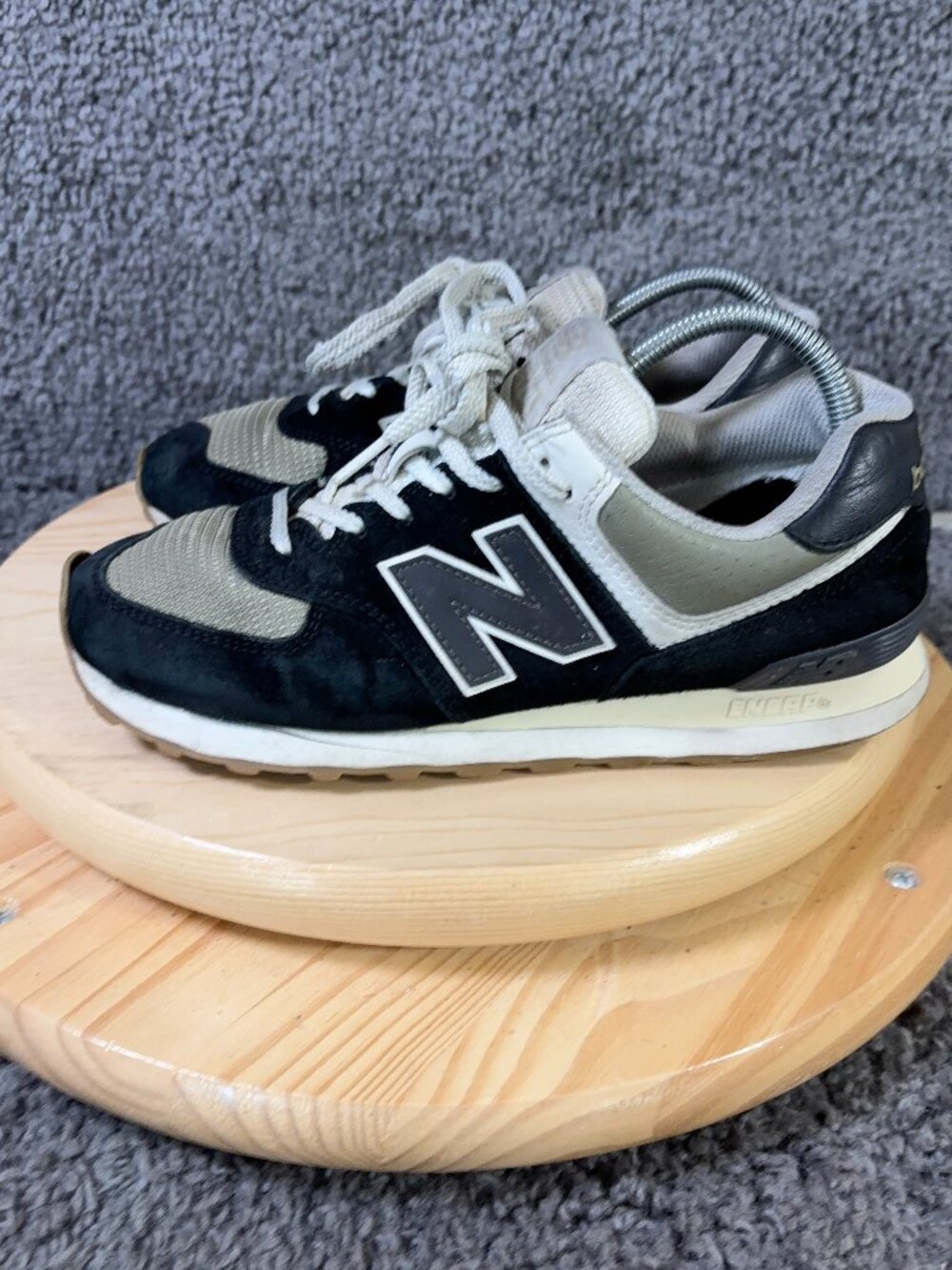 New Balance 574 Black True Camo Gum Sneaker Men Size 8 Low Top Lace Up Shoes